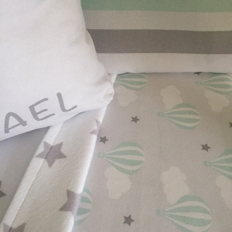 Hot Air Balloon Crib Sheetfitted Crib Sheetgrey Nurserypink Etsy