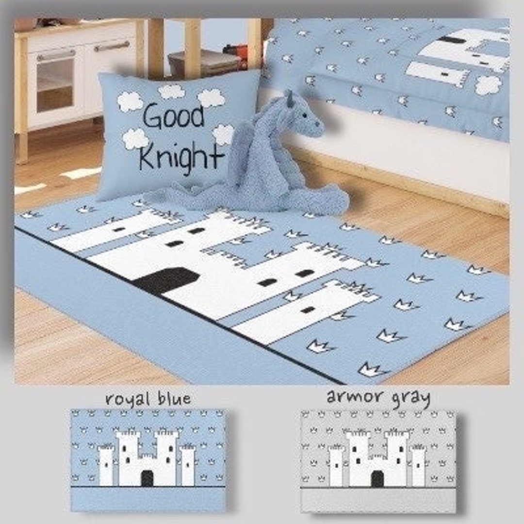Knight Castle Rug Knight Theme Rug-knight Bedroom-castle Rug-toddler Bedroom-boy's ...