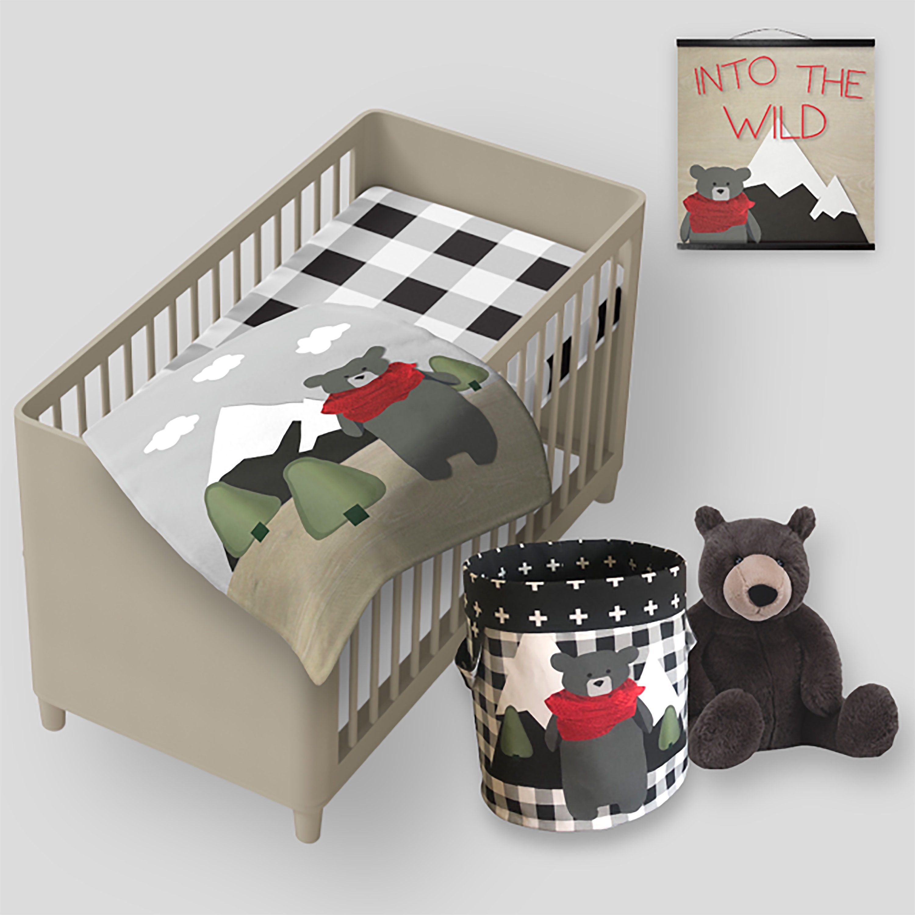 Mountain Nursery Décor-Bear Storage Basket-Boy Nursery-Woodland  Nursery-Mountain Nursery-Nursery Storage-Playroom Storage-Child Storage -  Storage & Organisation
