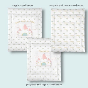 Fairytle Theme Bedding Set-Personalized Comforter and Pillow Sham-Castle Theme Comforter-Child Comforter-Girl Bedroom-Princess Theme Bedroom