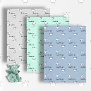 Knight Inspired Nursery-Personalized Minky Baby Blanket-Fairytale Baby Blanket-Crown Minky Blanket-Baby Boy Shower Gift-Boy Gift