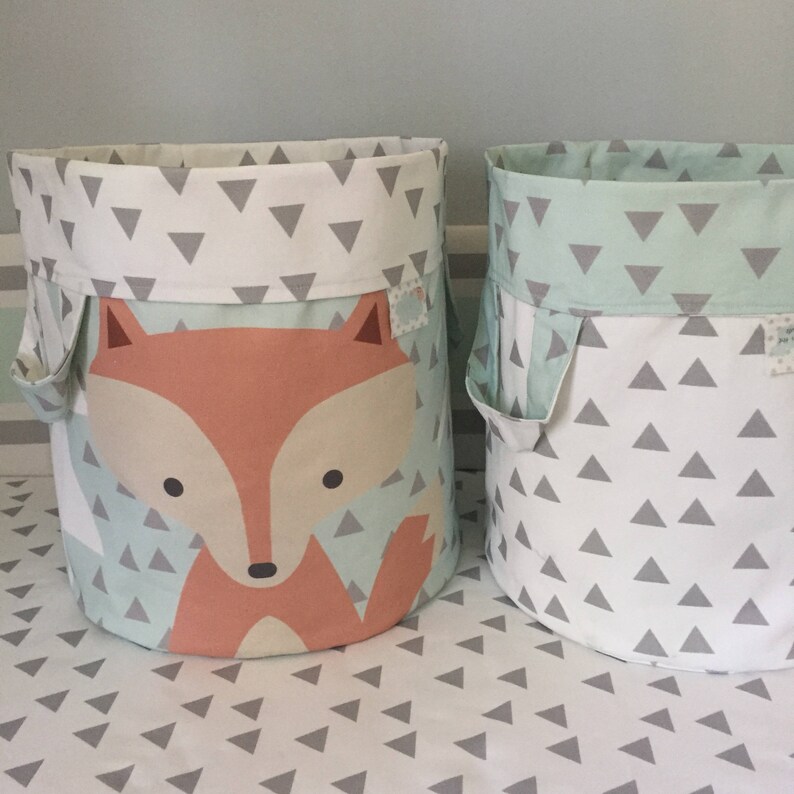 Woodland Nursery Décorstorage Basketmint Neutral Etsy