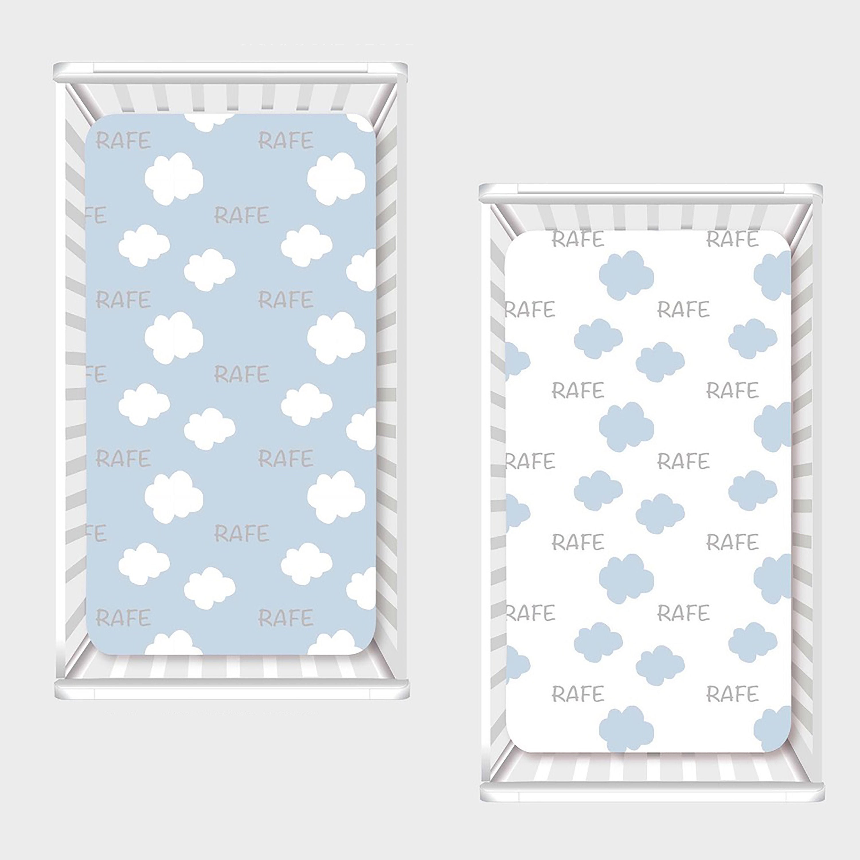 Personalized Cloud Crib Sheetpersonalized Baby Giftfitted Etsy