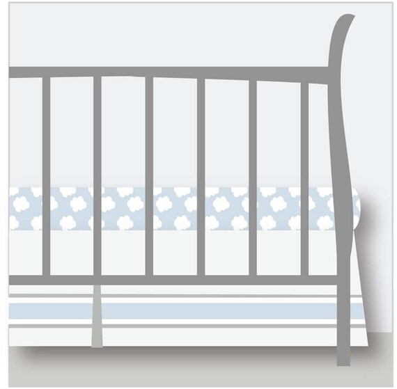 light blue crib skirt