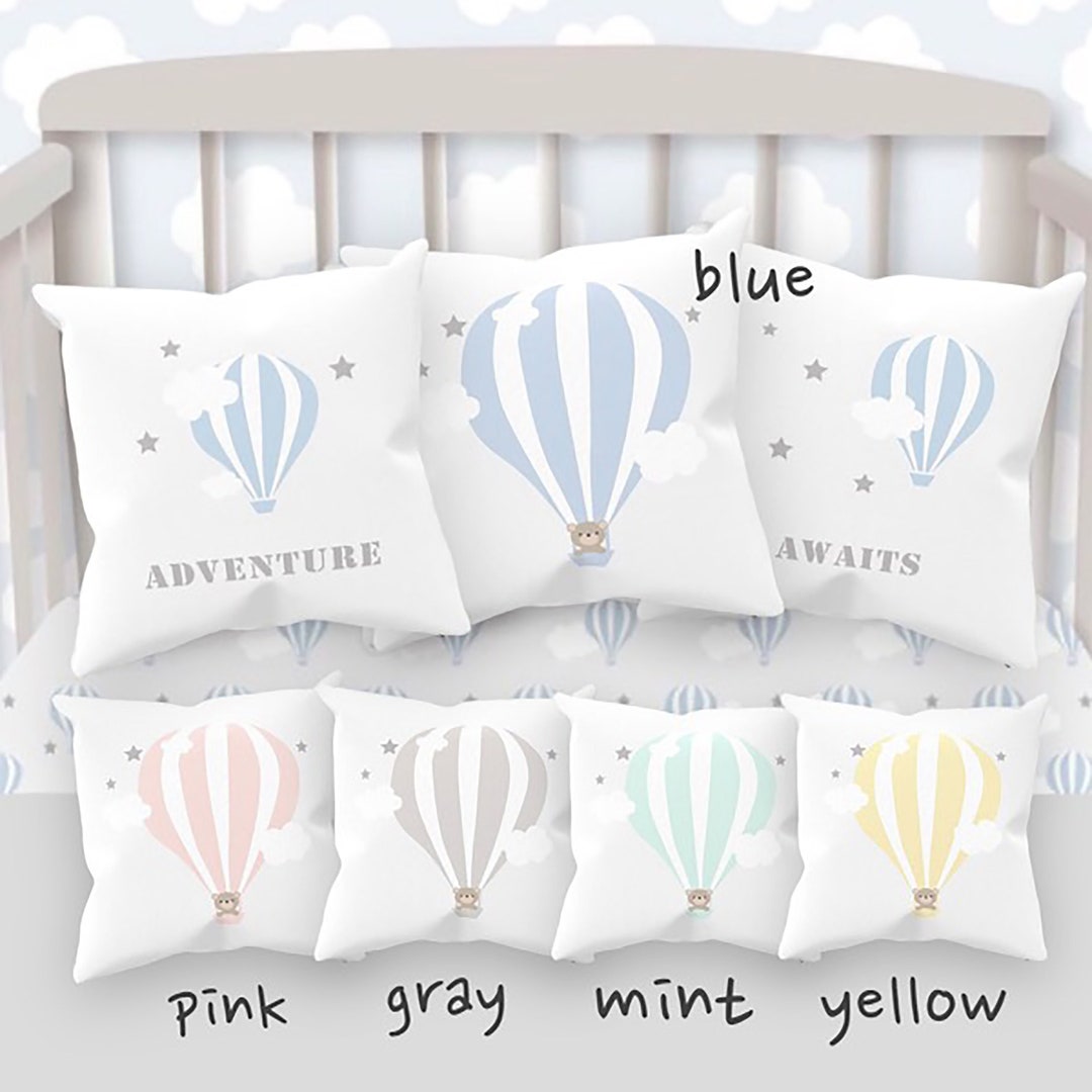 Hot Air Balloon Pillow Setbaby Pillowgirl Nurseryboy Etsy