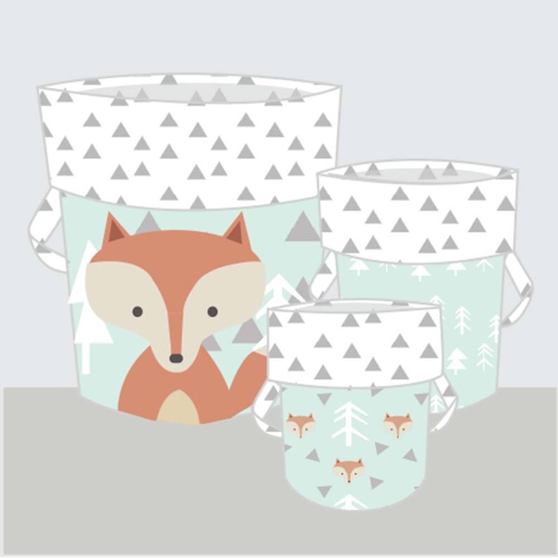 Woodland Nursery Décorstorage Basketmint Neutral Etsy