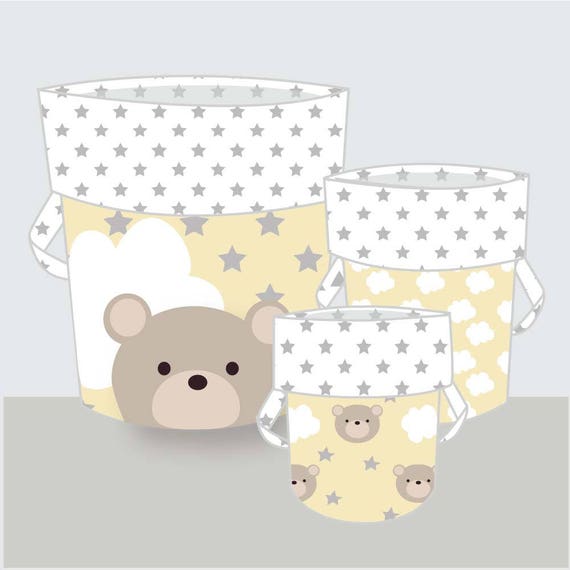 Woodland Nursery Décor Bear Storage Baskets Yellow Neutral Uk Woodland Nursery Décor Bear Storage, Yellow Fabric Storage Box Uk