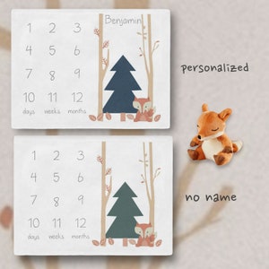 Baby Milestone Blanket - 48x40 Inch Photo Prop With Month Markers, Newborn Shower Gift - View #5