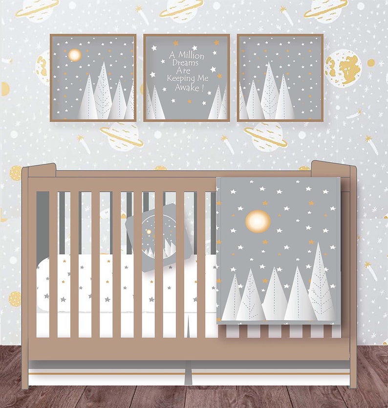 Star Nursery Bedding Celestial Nursery Bedding Crib Etsy