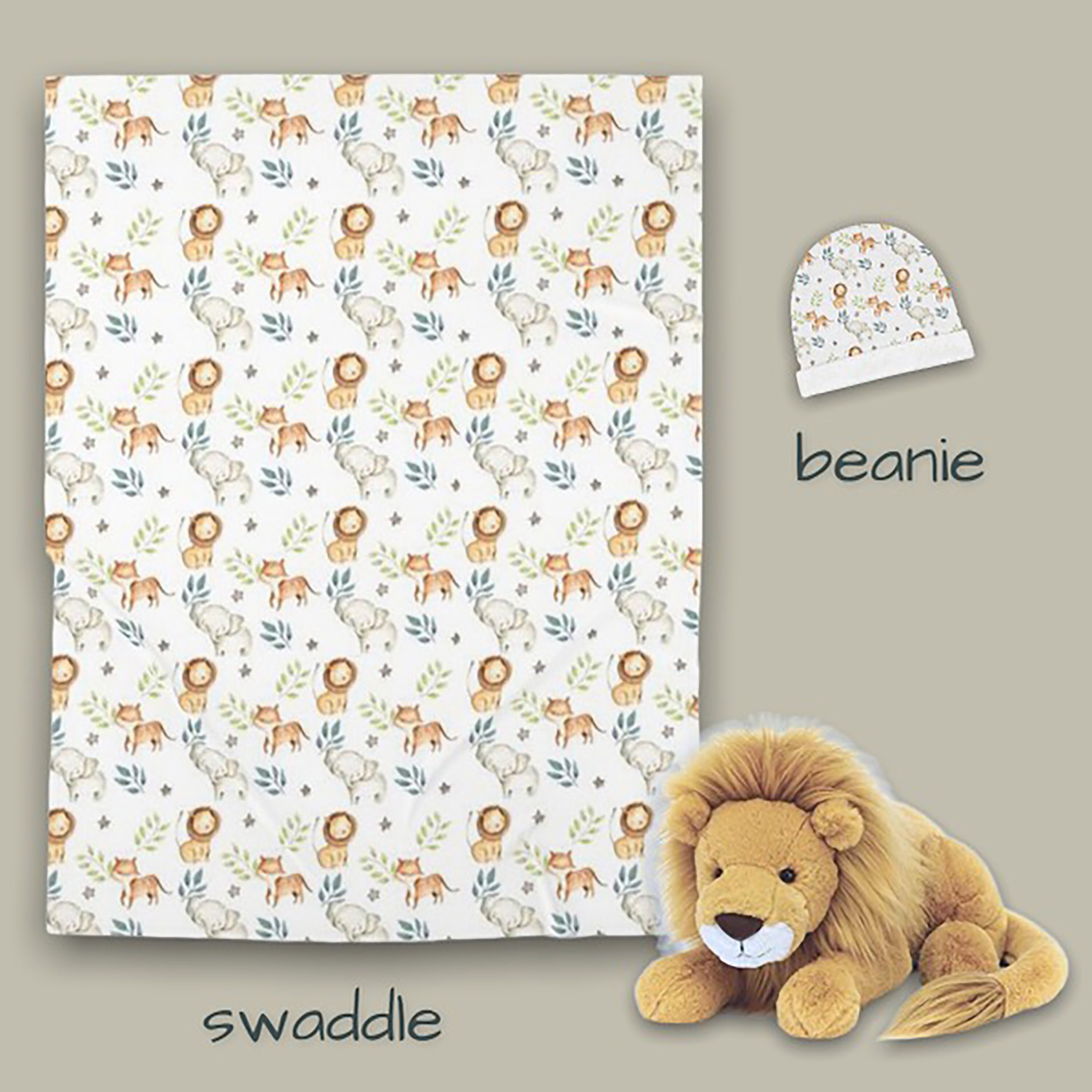 Safari Theme Swaddle Setjungle Animal Swaddle and Etsy