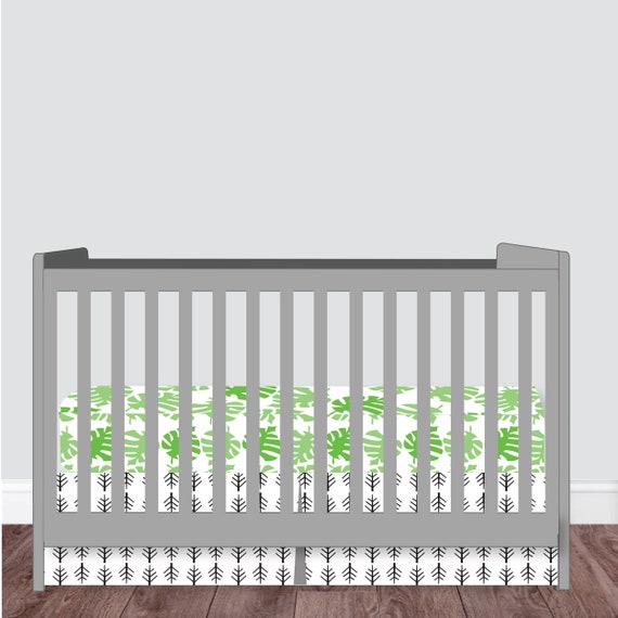 black and white crib skirt