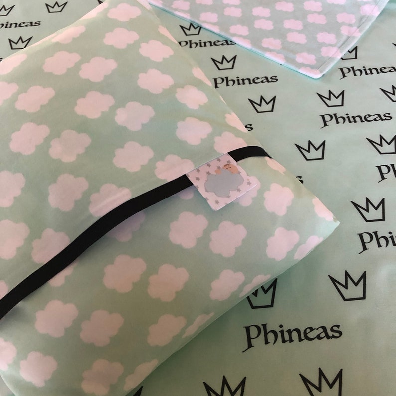 Fairytale Castle Nursery-Personalized Baby Blanket-Knight and Dragon Baby Blanket Set-Princess Baby Blanket Set-Mint Minky Baby Blanket