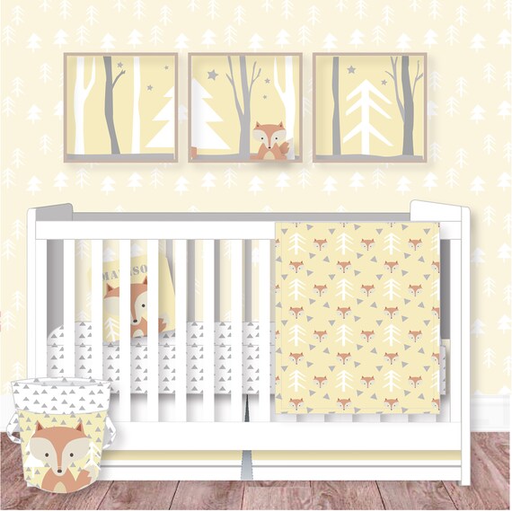 fox crib bedding set