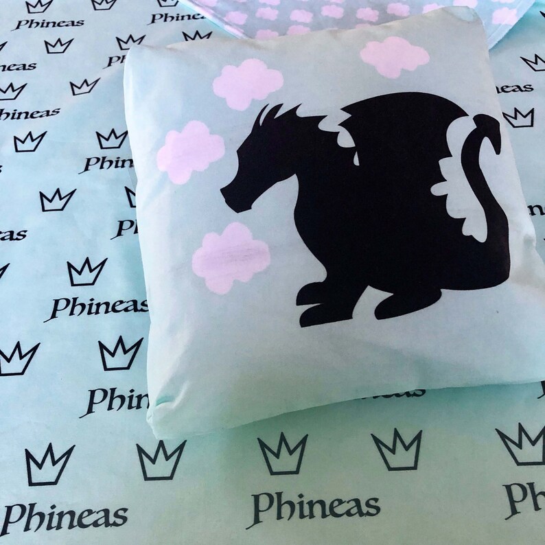 Fairytale Castle Nursery-Personalized Baby Blanket-Knight and Dragon Baby Blanket Set-Princess Baby Blanket Set-Mint Minky Baby Blanket