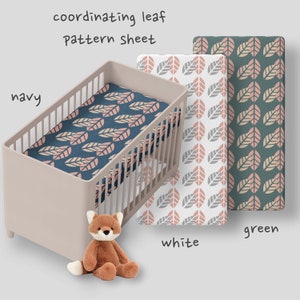 Woodland Nursery Crib Sheet-Fitted Crib Sheet-Knit Crib Sheet-Fox Crib Sheet-Changing Pad Cover-Fox Nursery-Neutral Nursery-Woodland Decor image 8
