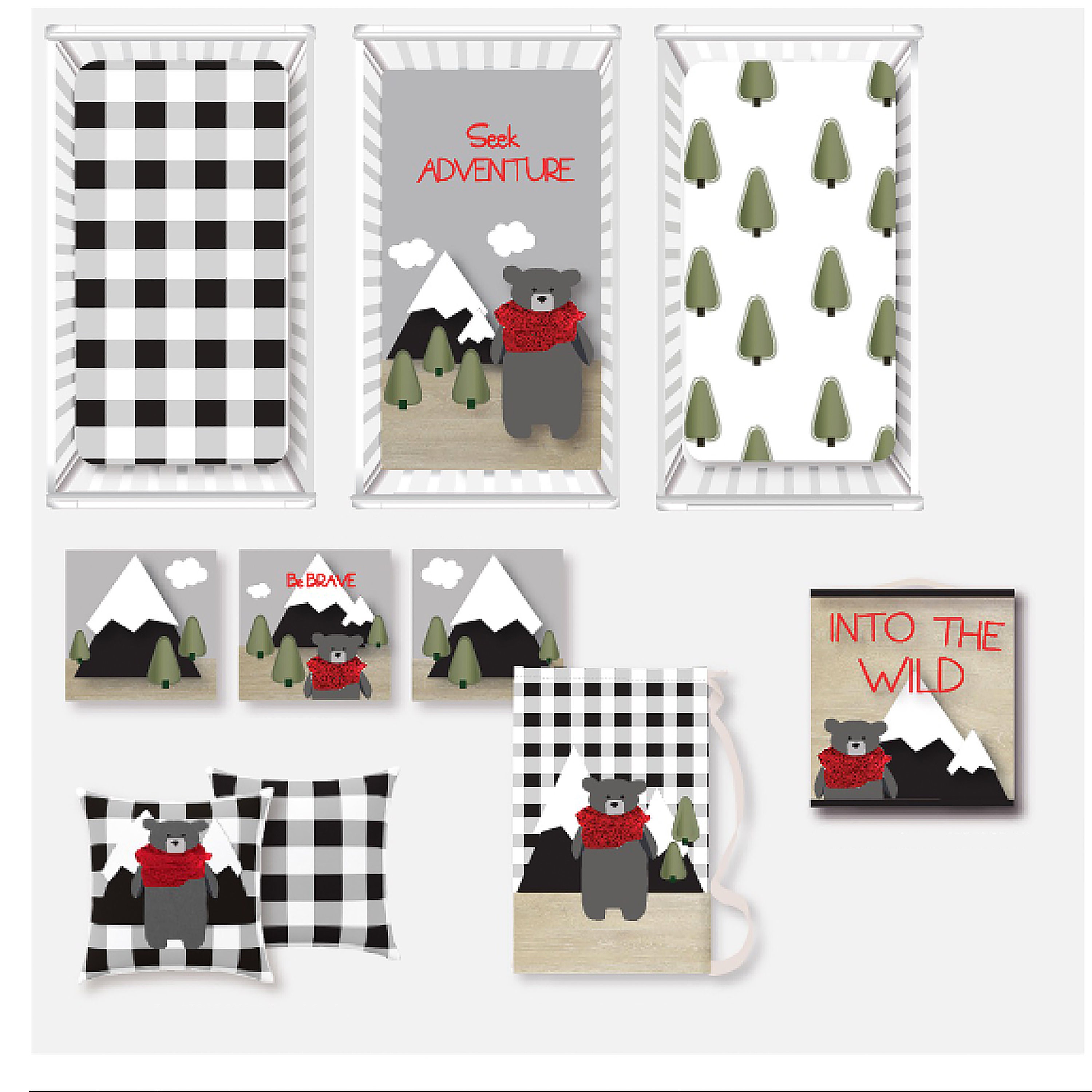 Mountain Nursery Décorcanvas Wall Hangingboy Nurserybear Etsy