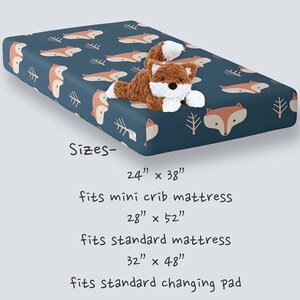 Woodland Nursery Crib Sheet-Fitted Crib Sheet-Knit Crib Sheet-Fox Crib Sheet-Changing Pad Cover-Fox Nursery-Neutral Nursery-Woodland Decor image 6