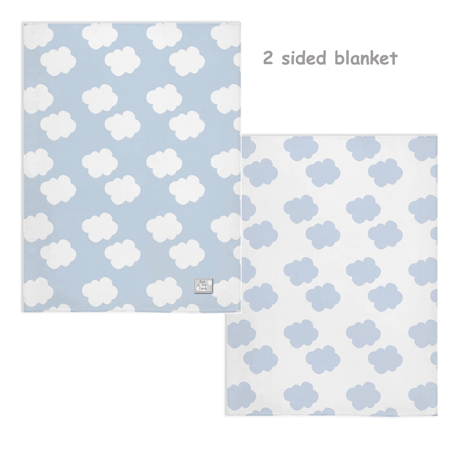 Minky Baby Blanketcloud Baby Blanketblue Nurserycloud Etsy