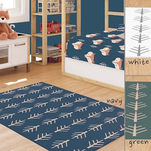 Woodland Nursery Room Rug-Tree Nursery Room Rug-Woodland Nursery-Woodland Nursery Decor-Boy Nursery-Toddler Boy Bedroom Rug-Playroom Rug