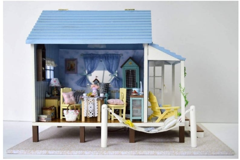 Beach House/ Dollhouse Kit/ 3D Model Etsy