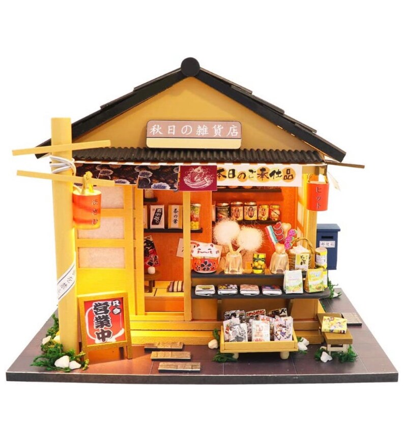Japanische Ecke Markt LED Puppenhaus DIY Kit Etsy