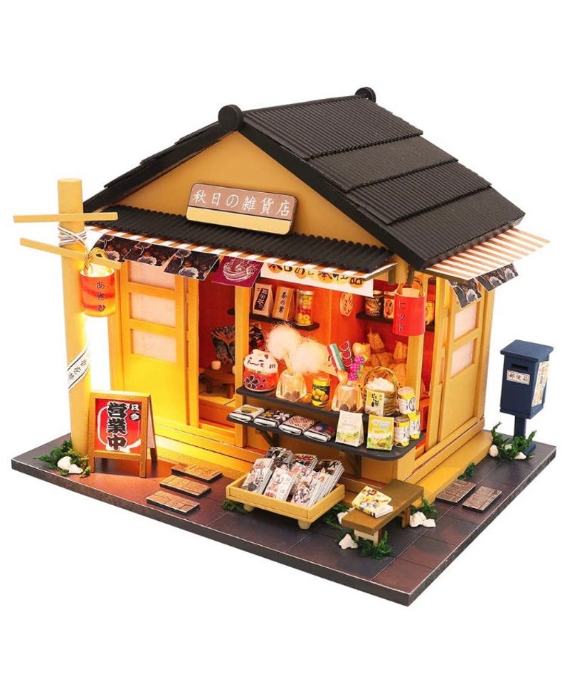 Japanische Ecke Markt LED Puppenhaus DIY Kit Etsy
