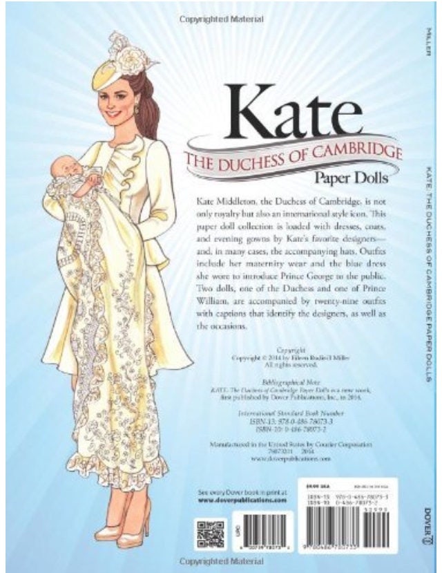 Kate middleton paper dolls on sale