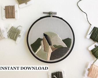 PATTERN - Half Dome, Yosemite National Park, download, DIY, embroidery