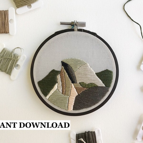 PATTERN - Half Dome, Yosemite National Park, download, DIY, embroidery