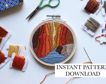 PATTERN ONLY - The Narrows, Zion National Park - DIY, craft, embroidery, guide, utah, national park