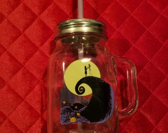 Disney -Nightmare Before Christma- Mason Jar With Handle!