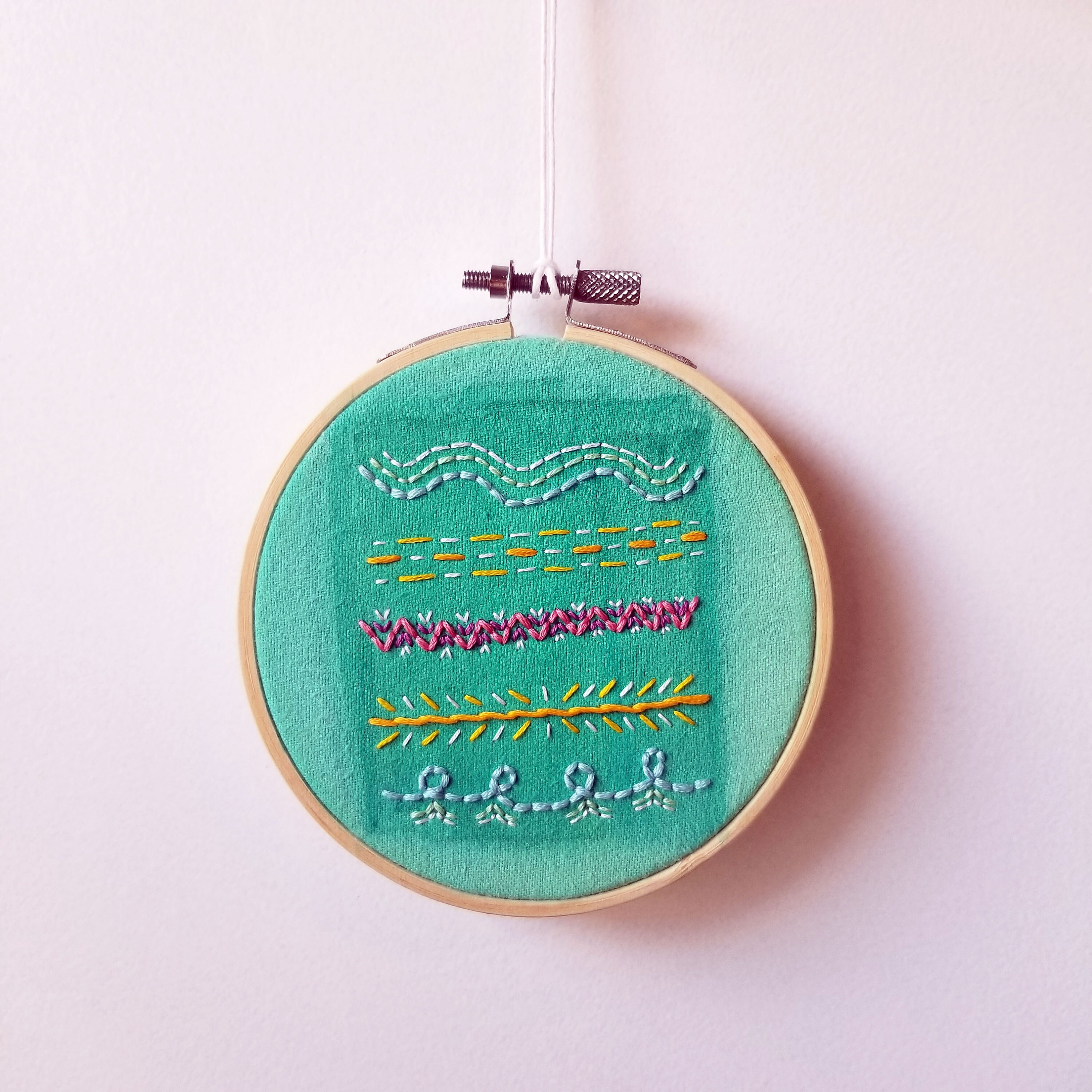Colorful Geometric Abstract Embroidery Hoop Art Watercolor Etsy