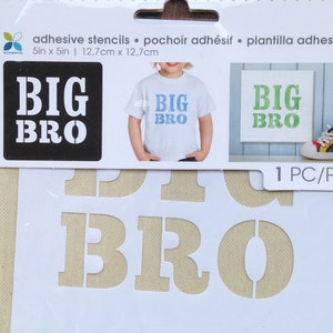 Stencil adhesive template stencil big bro brother birth t-shirt bag image 2