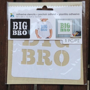Stencil adhesive template stencil big bro brother birth t-shirt bag image 1