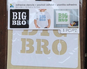 Stencil adhesive template stencil big bro brother birth t-shirt bag