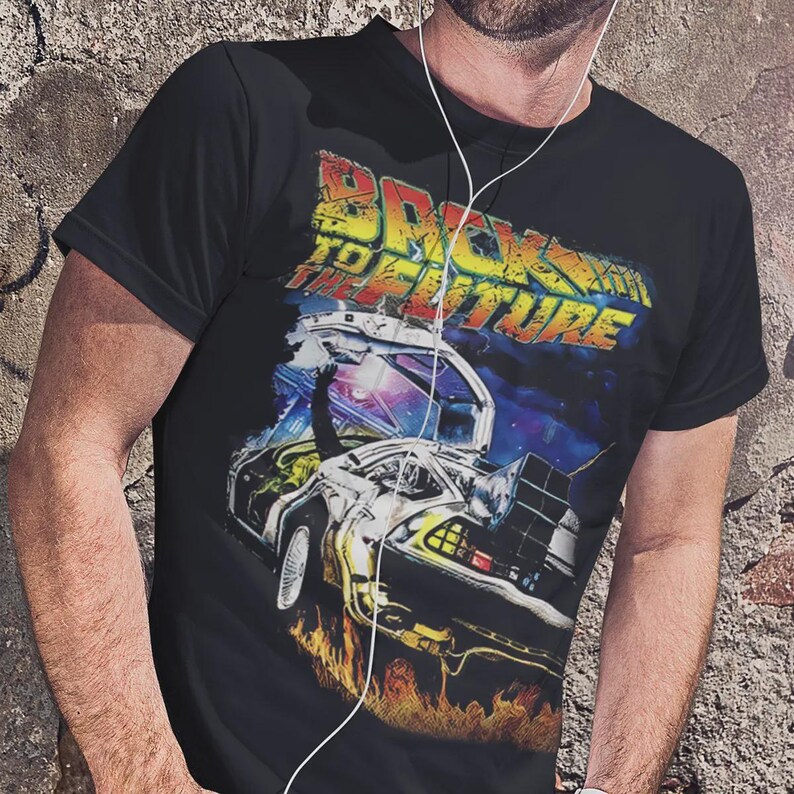 Black T-shirt inspired by the movie Back to the Future - 100% cotton 180 g/m² - for Men/Women/Children - Gift idea - Durable print image 2