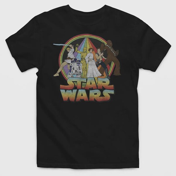T-shirt noir inspiré de l'univers de Star Wars - 100% coton 180 g/m – pour Homme/Femme/Enfant – Idée cadeau – Impression durable
