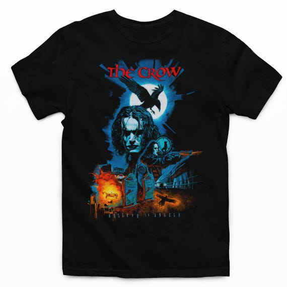 T-shirt noir affiche de film The Crow - 100% coton 180 g/m – pour Homme/Femme/Enfant – Idée cadeau – Impression durable – Expédié de France