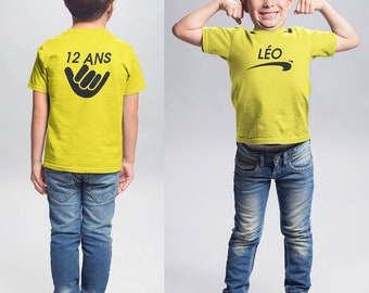 Brice de Nice Kindergeburtstag – Kult-T-Shirt aus 100 % Baumwolle mit personalisiertem Alter und Vornamen, bedruckt in Frankreich auf Bestellung
