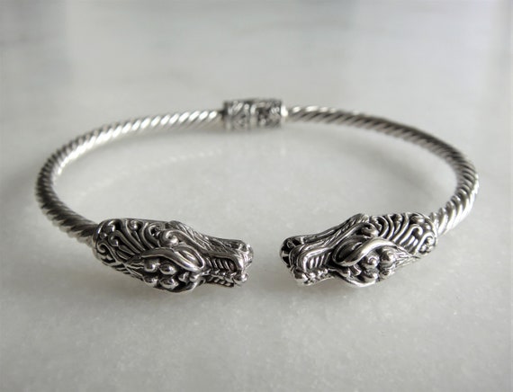 Viking Dragon Torc Bracelet - Medium Braid | Kilts-n-Stuff.com