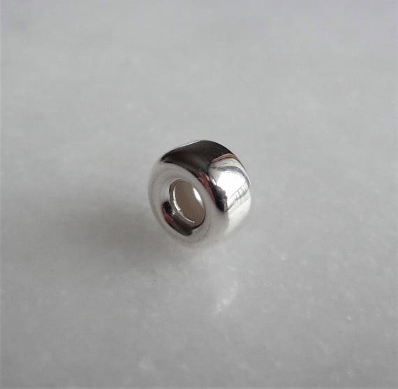 Sterling Silver 8mm Smooth Donut Shaped Beads Sold Per 2 Pieces