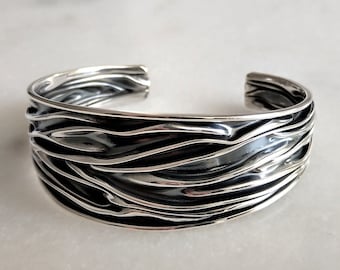 Womens bracelet sterling silver adjustable / Oxidized silver bracelet for woman solid silver bracelet cuff bracelet bangle bracelet