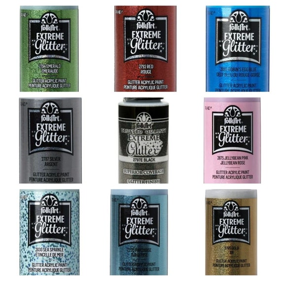 Folkart Extreme Glitter Paint, Glitter Finish, 2 Fl Oz Various Price per  Bottle 