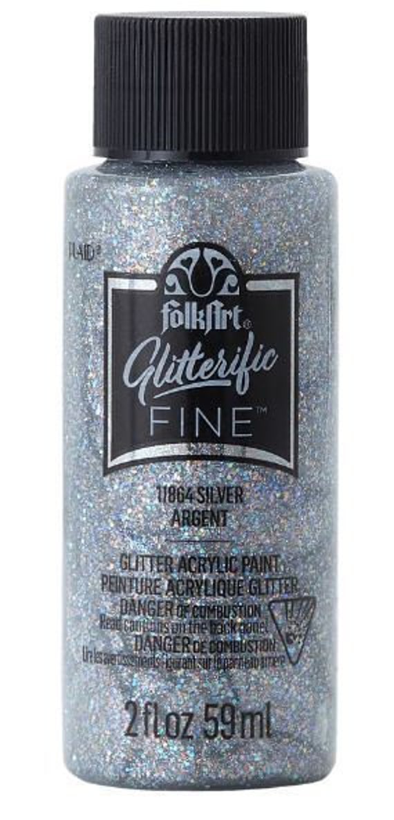 FolkArt Acrylic Chunky Glitter Paint in Assorted Colors (2 oz), Silver