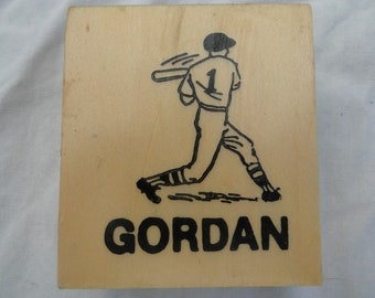 Baseball Name Rubber Stamp