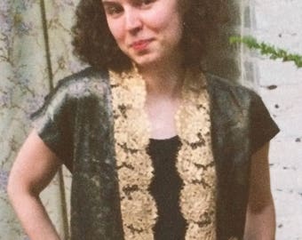 Gold trimmed metallic brocade Vest