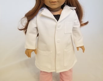 Doktorjacke, Wissenschaftler oder Veterinärjacke für 18-Zoll-Puppen
