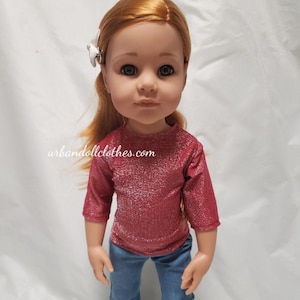Jeans and Sparkly Red Shirt For Dolls Like Gotz Dolls