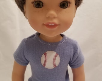 Cute Sports Themed T-shirts for 14-inch Dolls Like Wellie Wishers