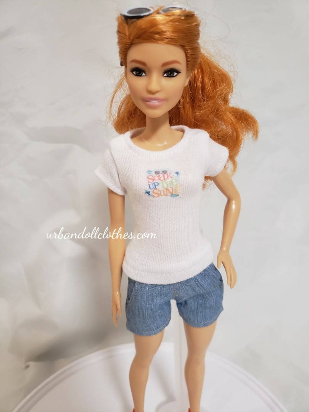 Jean Shorts and T-shirt Outfit for Inch Dolls Like Barbie
